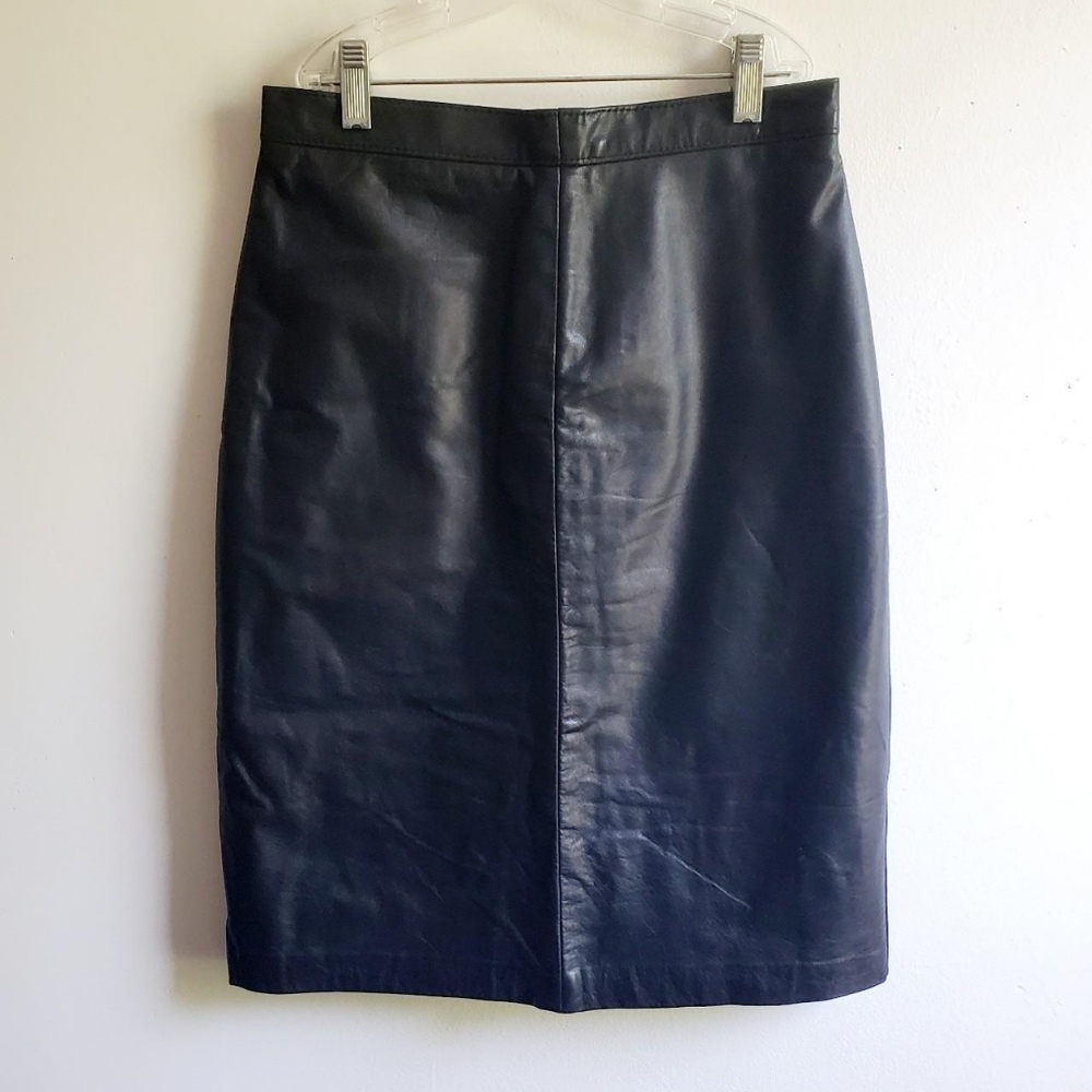Vintage Leather Pencil Skirt
